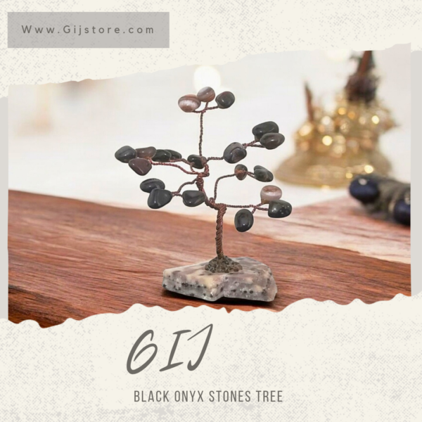شجرة من احجار العقيق الاسود Black Agate