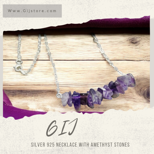 سنسال فضة ٩٢٥ مع احجار الاماثيست Amethyst