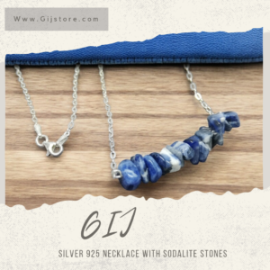 سنسال فضة ٩٢٥ مع احجار السودالايت Sodalite