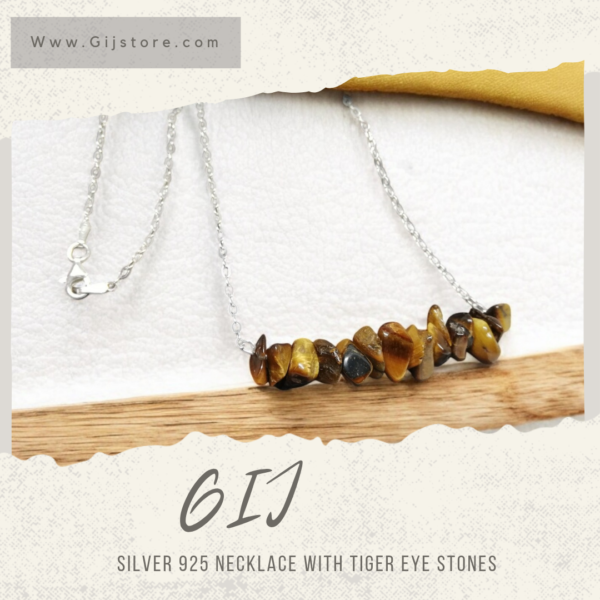 سنسال فضة ٩٢٥ مع احجار عين النمر Tiger eye
