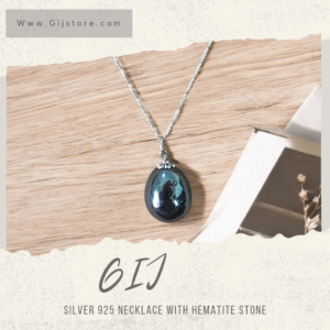سنسال فضة ٩٢٥ مع تعليقة من حجر الهيماتيت Hematite