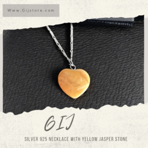 سنسال فضة ٩٢٥ مع تعليقة من حجر الجاسبر الاصفر Yellow Jasper