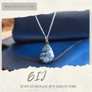 سنسال فضة ٩٢٥ مع حجر السودالايت Sodalite