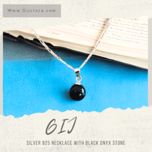 ⁦⁦⁦⁦سنسال فضة ٩٢٥ مع تعليقة من العقيق الاسود Black Onyx
