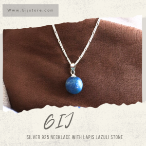 ⁦⁦⁦سنسال فضة ٩٢٥ مع تعليقة من لابيز لازولي Lapis Lazuli