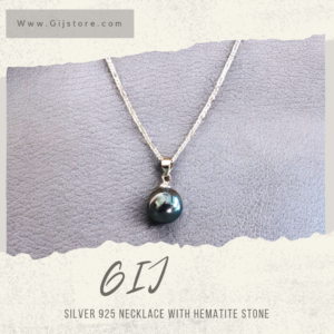 ⁦⁦سنسال فضة ٩٢٥ مع تعليقة من حجر الهيماتيت Hematite