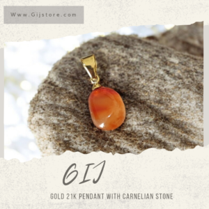 تعليقة ذهب عيار 21 مع حجر العقيق Carnelian