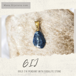 تعليقة ذهب عيار 21 مع حجر السودالايت Sodalite