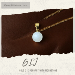 تعليقة ذهب عيار 21 مع حجر القمر Moonstone