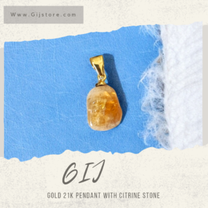 تعليقة ذهب عيار 21 مع حجر السترين Citrine