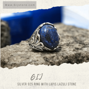 خاتم فضة مع حجر لابيز لازولي Lapis Lazuli