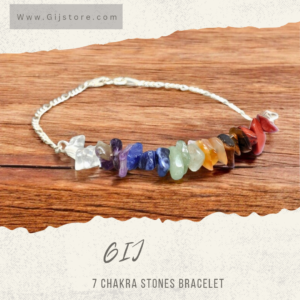 اسوارة فضة مع احجار الشاكرات السبعة  7 Chakra stones
