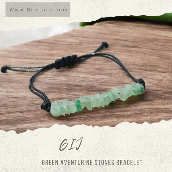 اسوارة من احجار الافنتورين الاخضر Green Aventurine