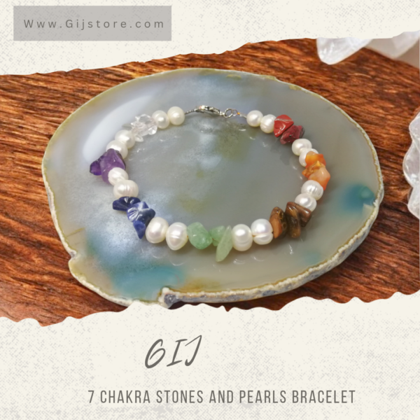 اسوارة الشاكرات السبعة واللؤلؤ 7 Chakra stones & Pearls