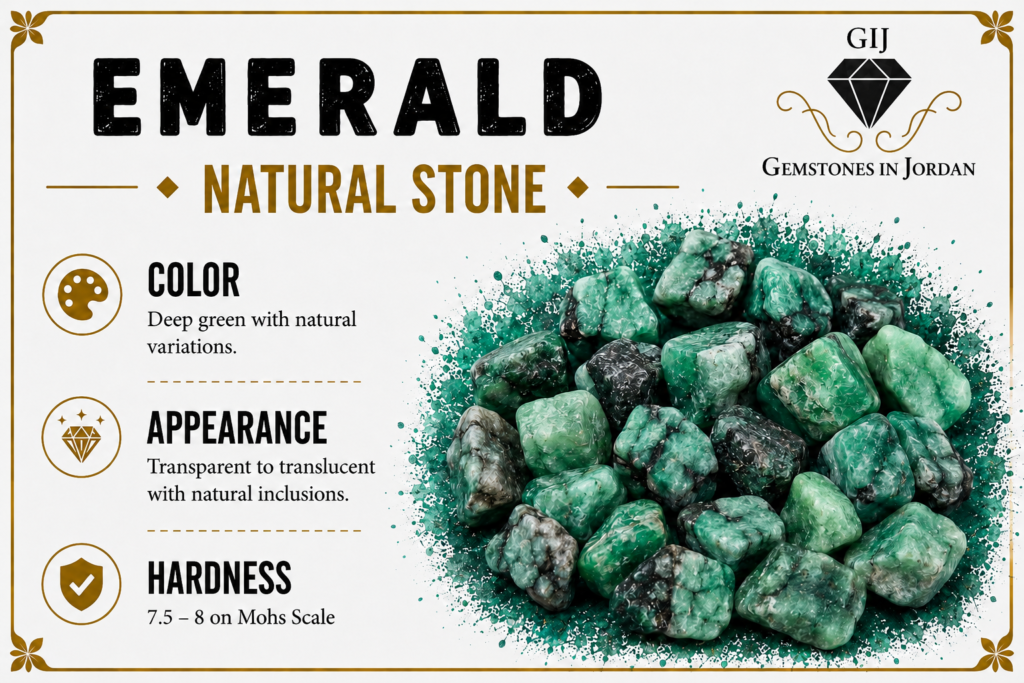 حجر الزمرد Emerald الطبيعي – أحجار كريمة في الأردن
