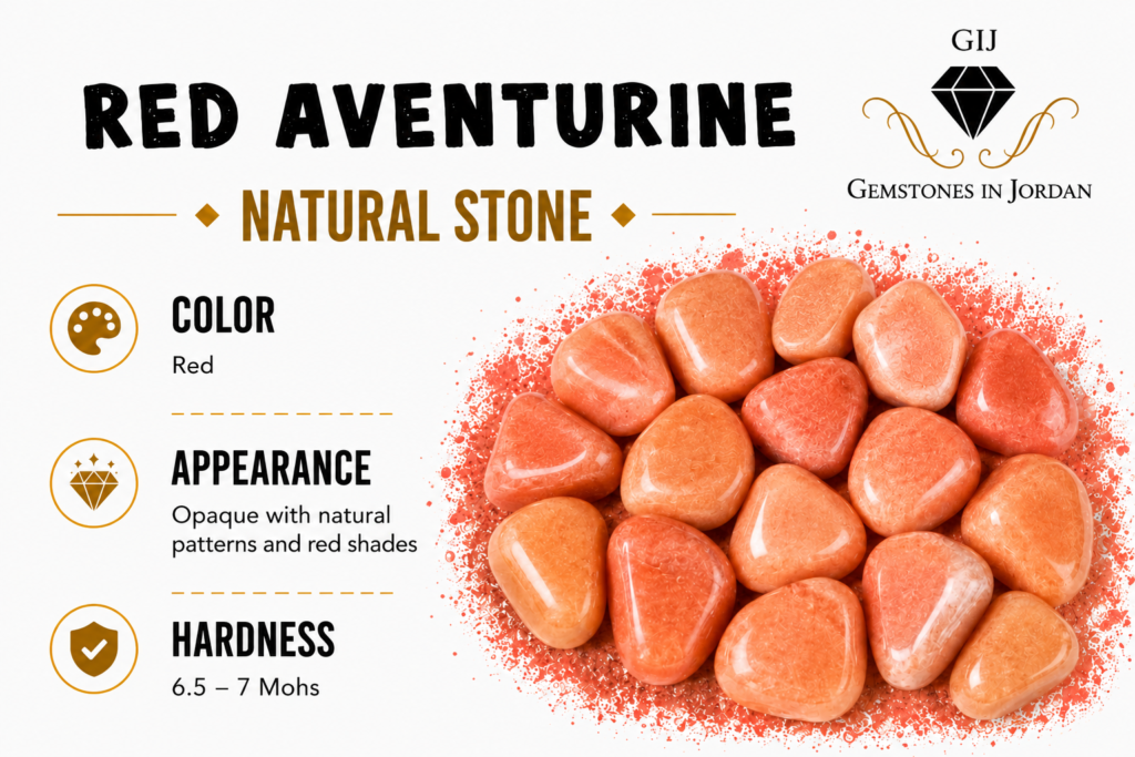 حجر الأفينتورين الأحمر Red Aventurine – أحجار طبيعية في الأردن من متجر GIJ