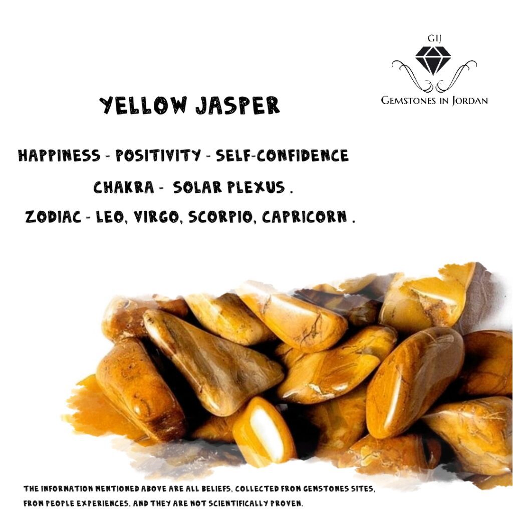 حجر اليشب الأصفر الطبيعي عالي الجودة من متجر GIJ للأحجار الكريمة في الأردن، يعكس ألوان دافئة ونمط طبيعي فريد.