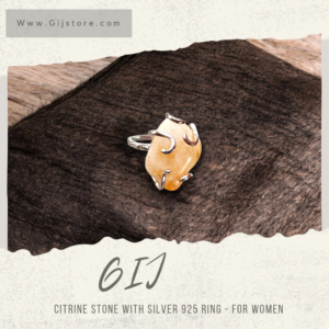 خاتم فضة ٩٢٥ ستاتي مع حجر السترين Citrine