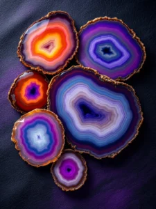 شَرَحات عقيق طبيعية بألوان وتشكيلات فريدة – من مجموعة GIJ للأحجار الكريمة في الاردن - عمان