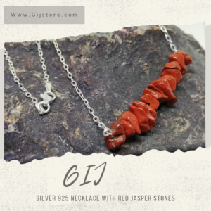 سنسال فضة ٩٢٥ مع احجار الجاسبر الاحمر Red Jasper