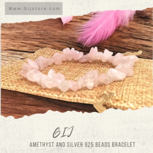 اسوارة من احجار الكوارتز الوردي روز كوارتز Rose Quartz
