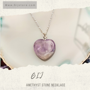 سنسال فضة ٩٢٥ مع تعليقة على شكل قلب من حجر الجمشت Amethyst