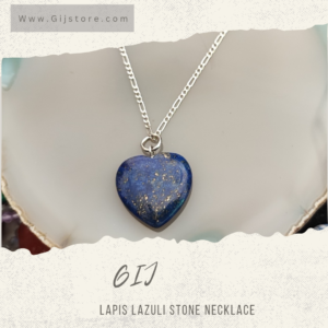 سنسال فضة ٩٢٥ مع تعليقة على شكل قلب من حجر لابيز لازولي Lapis Lazuli