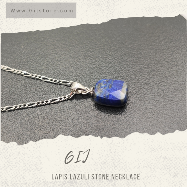سنسال فضة ٩٢٥ مع تعليقة من حجر لابيز لازولي Lapis Lazuli