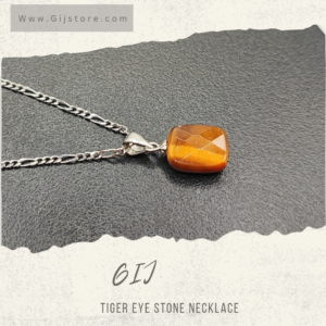 سنسال فضة ٩٢٥ مع تعليقة من حجر عين النمر Tiger eye