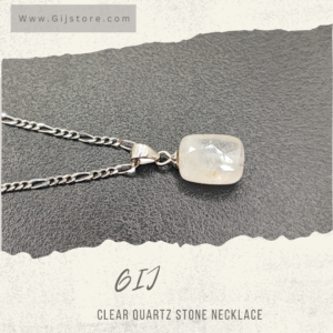 سنسال فضة ٩٢٥ مع تعليقة من حجر الكوارتز الشفاف كلير Clear Quartz