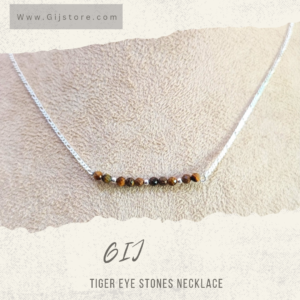 سنسال فضة ٩٢٥ مع احجار عين النمر وفواصل الفضة Tiger Eye