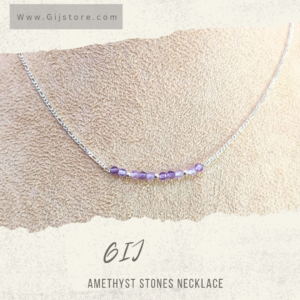 سنسال فضة ٩٢٥ مع احجار الاماثيست وفواصل الفضة Amethyst