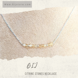 سنسال فضة ٩٢٥ مع احجار السترين وفواصل الفضة Citrine