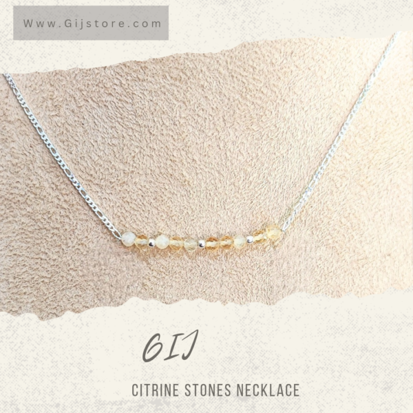 سنسال فضة ٩٢٥ مع احجار السترين وفواصل الفضة Citrine