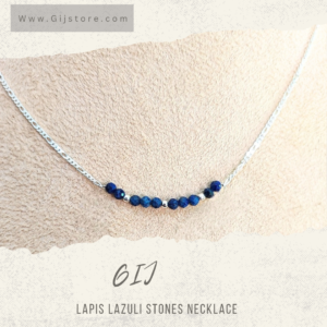 سنسال فضة ٩٢٥ مع احجار لابيز لازولي وفواصل الفضة Lapis Lazuli