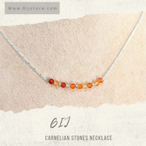 سنسال فضة ٩٢٥ مع احجار العقيق كارنليان وفواصل الفضة Carnelian
