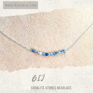 سنسال فضة ٩٢٥ مع أحجار السودالايت وفواصل الفضة Sodalite