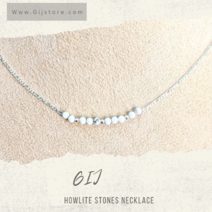 سنسال فضة ٩٢٥ مع احجار الهاولايت وفواصل الفضة Howlite