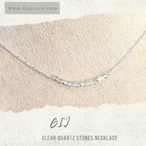سنسال فضة ٩٢٥ مع احجار الكوارتز الواضح وفواصل الفضة Clear Quartz
