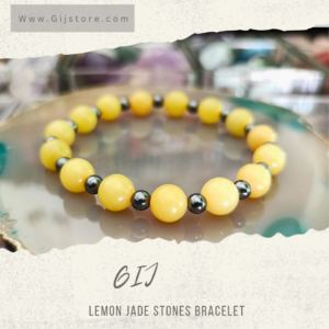 اسوارة من احجار اليشم الليموني ( جاد ) Lemon Jade
