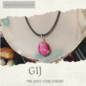 تعليقة من حجر العقيق الزهري Pink Agate