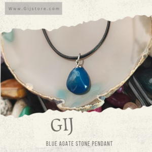 تعليقة من حجر العقيق الازرق Blue Agate