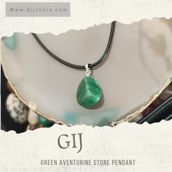 تعليقه من حجر افنتورين الاخضر Green Aventurine