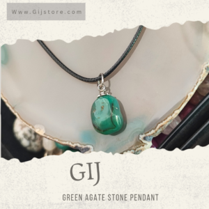 تعليقة من حجر العقيق الاخضر Green Agate