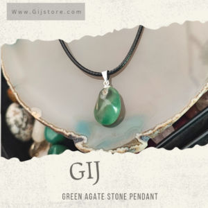 تعليقة من حجر العقيق الاخضر Green Agate