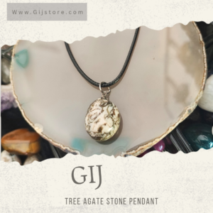 تعليقه من حجر العقيق الشجري Tree Agate