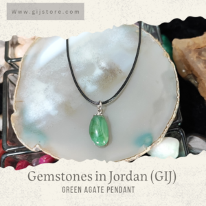 تعليقة من حجر العقيق الاخضر Green Agate