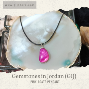 تعليقة من حجر العقيق الزهري Pink Agate