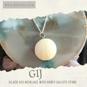 تعليقه من حجر كالسيت العسلي Honey Calcite