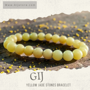 اسوارة من احجار اليشم الاصفر الليموني Yellow Lemon Jade